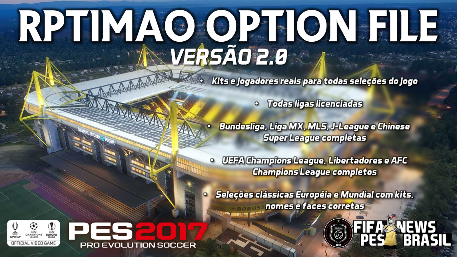 FIFA-PES News Brasil: [PES 2017] Rptimao Option File 2.0 disponível com MLS  e Liga Chinesa!